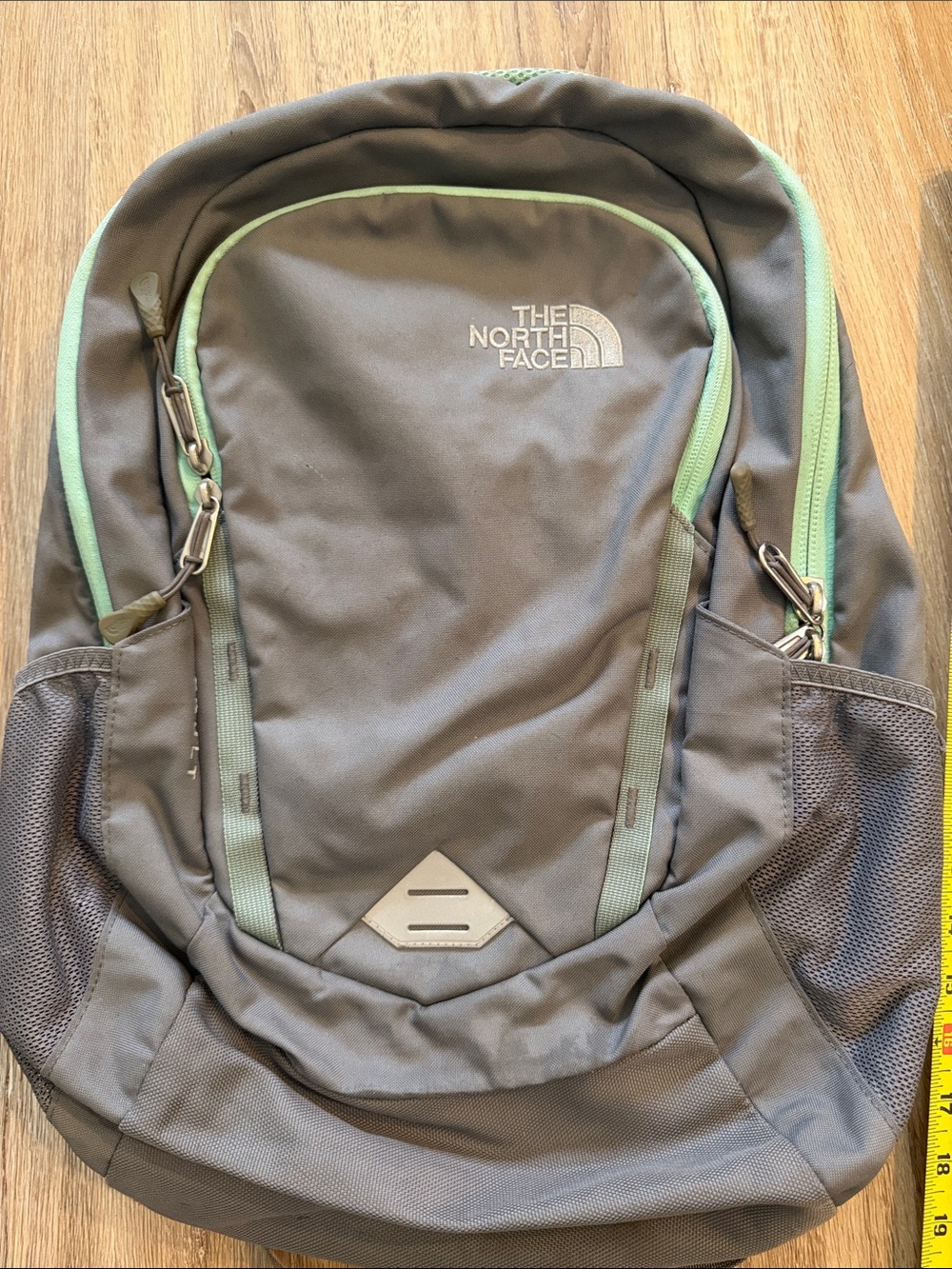 The North Face Gray Backpack with Mint Trim Vault